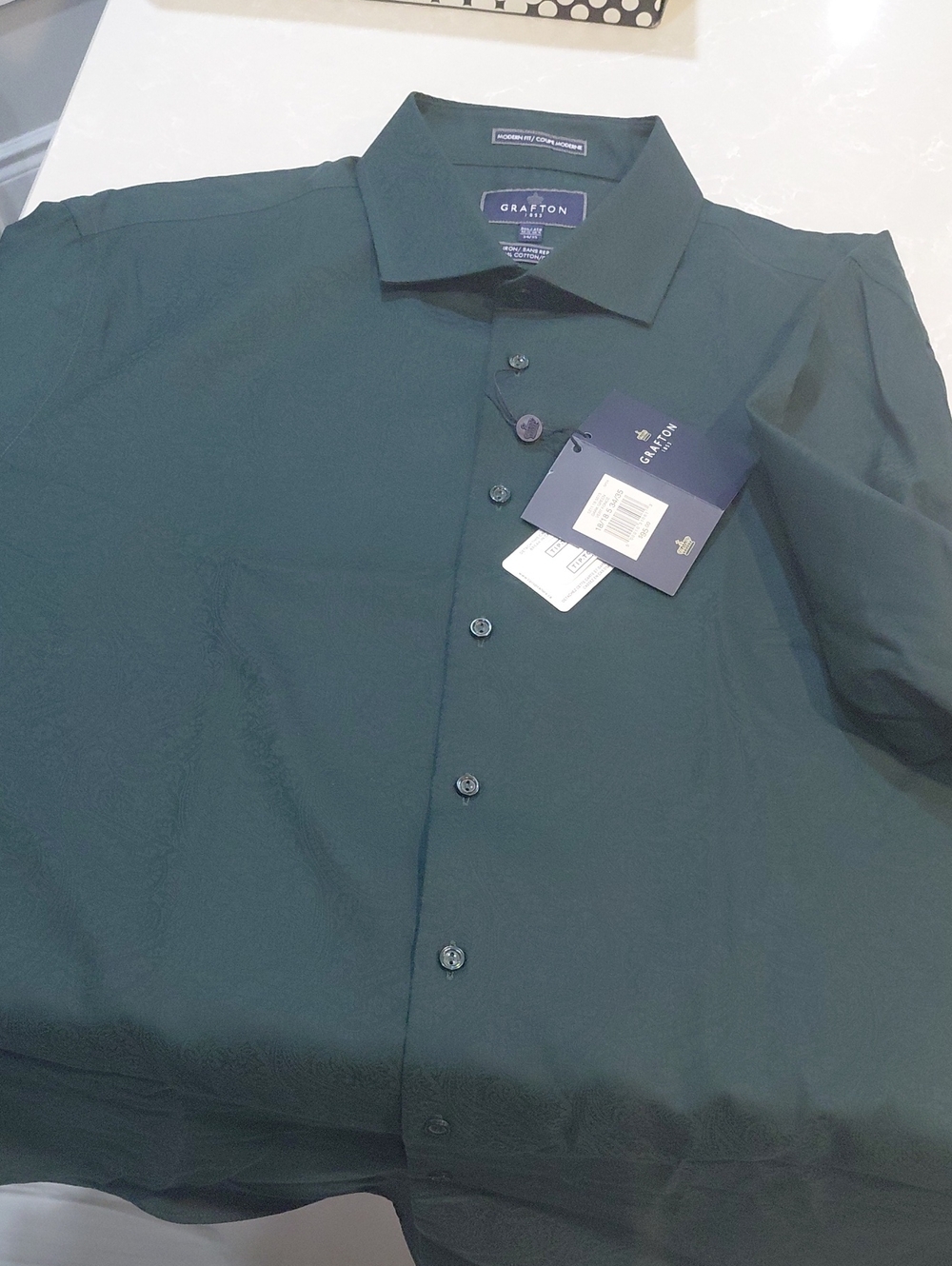 Men's Paisley  Dark Green Dress Shirt